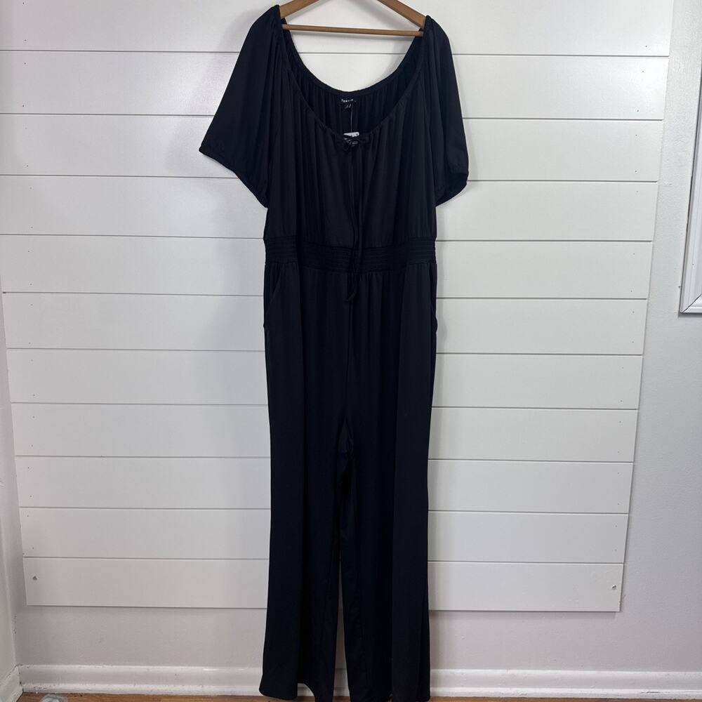 Torrid Studio Knit Balloon Sleeve Jumpsuit Black sz 3X